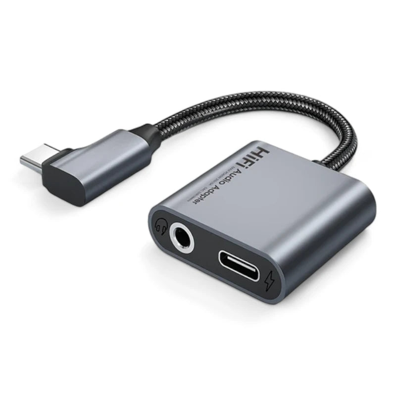 Adaptador USB-C 2 em 1 Carregador + Fone e Microfone P2/P3 HiFi