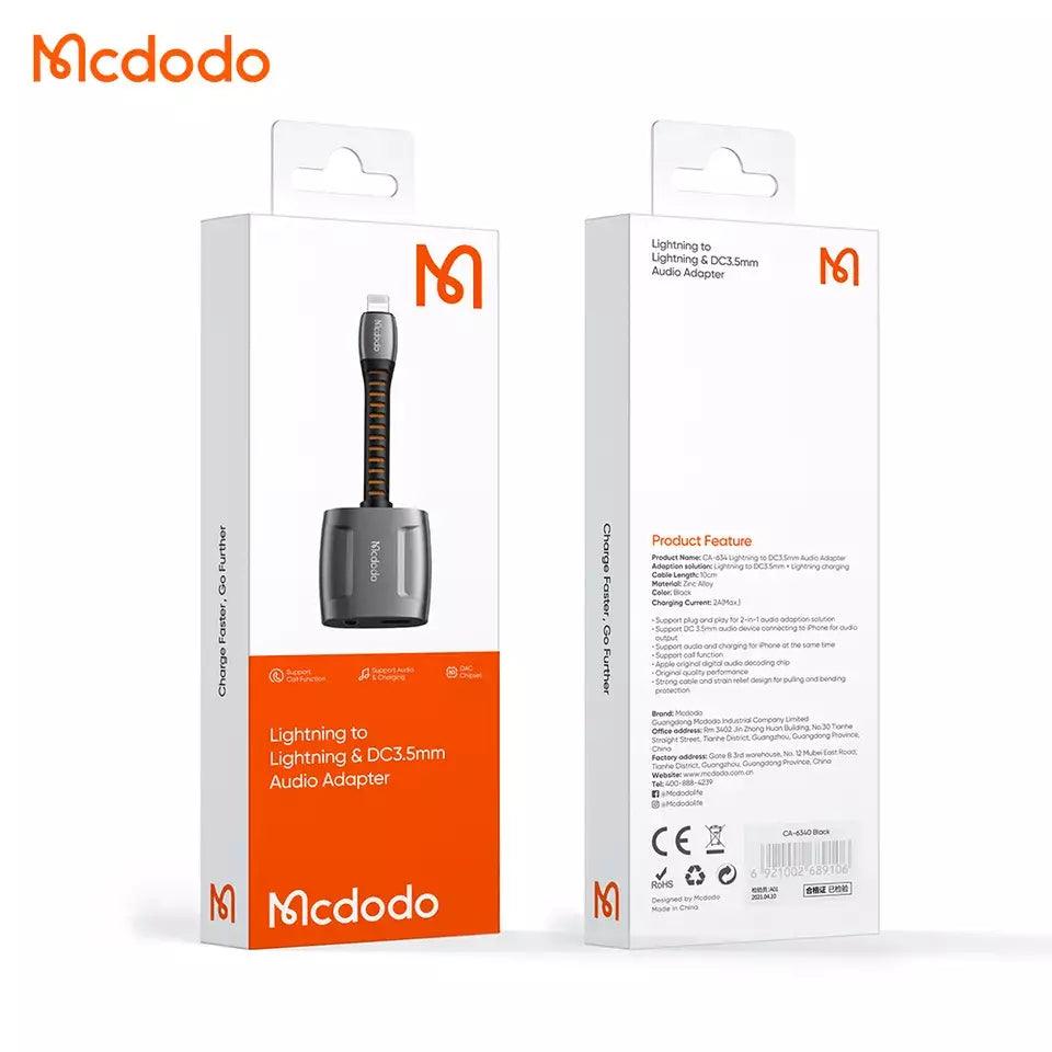 Adaptador Lightning 2 em 1 Carregador + Fone e Microfone P2/P3 Mcdodo - LDF Lá de Fora